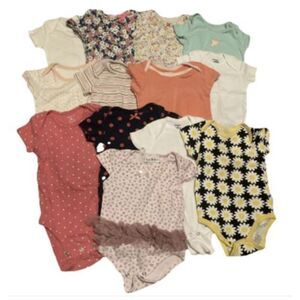 Baby Girls 6-9 mo short sleeve bodysuits (Lot of 13)